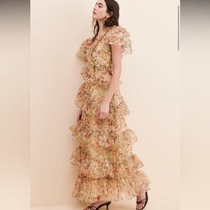 Selkie The Elfin Dress Mushroom Print Maxi Sz Medium